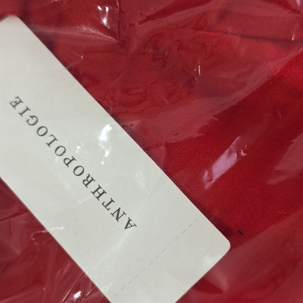 Anthropologie Red Spaghetti-Strap 3D‎ Floral Petals Bodycon Dress sz 10 NWT - Picture 8 of 10